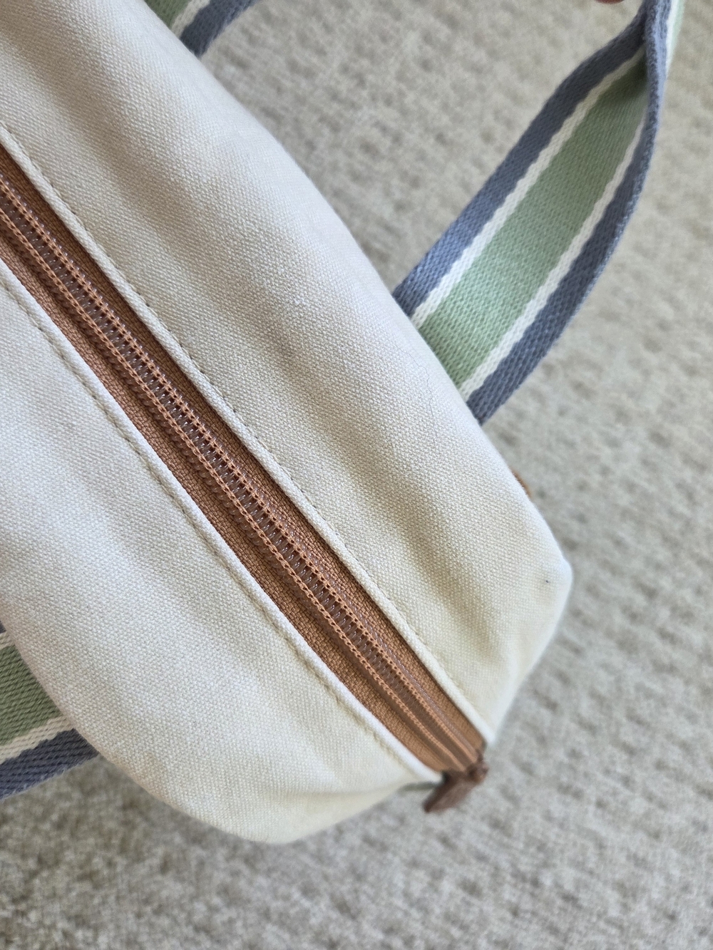 Itzy Ritzy Green & Cream Check Front Pocket Canvas Mini Backpack - Picture 6 of 6